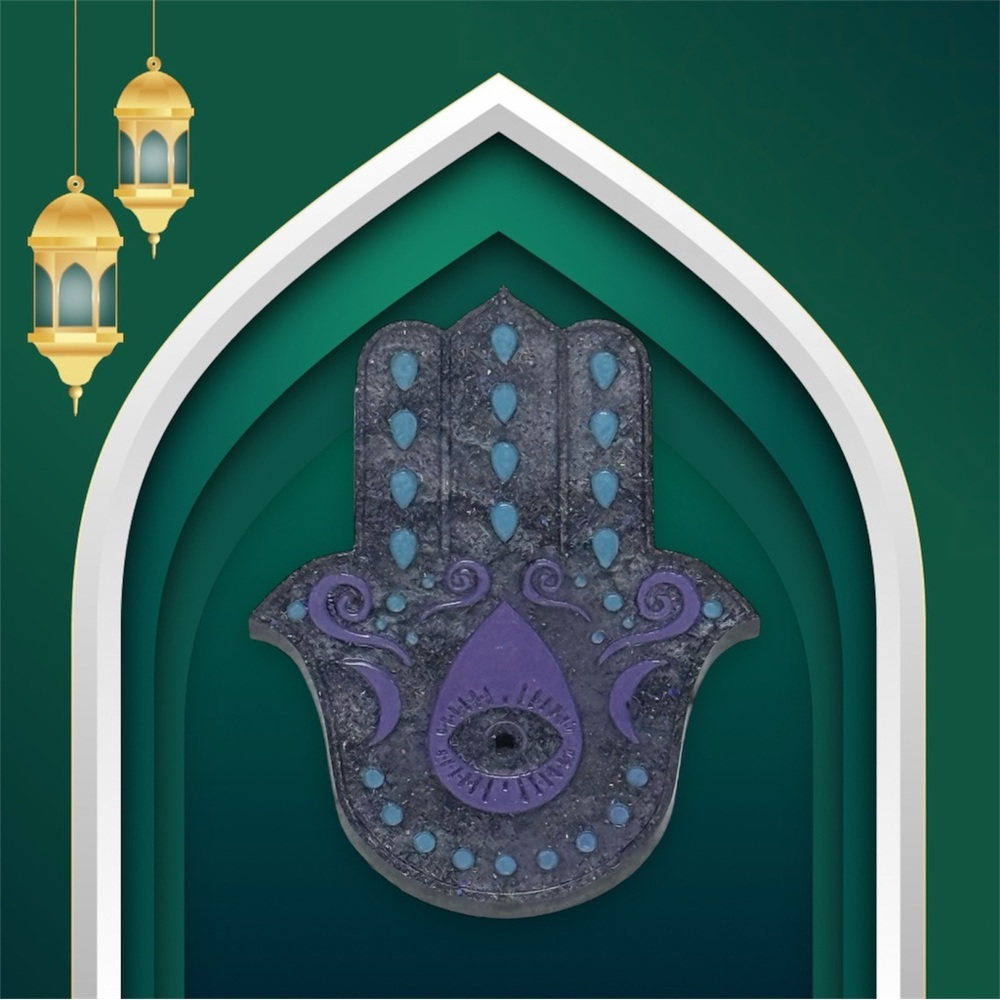 Purple and Blue Hamsa Incense burner